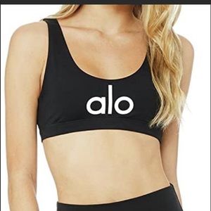 alo ambient logo sports bra